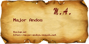 Major Andos névjegykártya